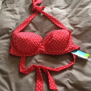 White polka dot bikini